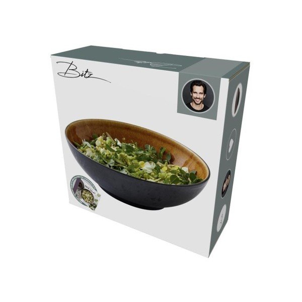 Czarno-pomarańczowa miska kamionkowa ø 30 cm Mensa − Bitz-image-3