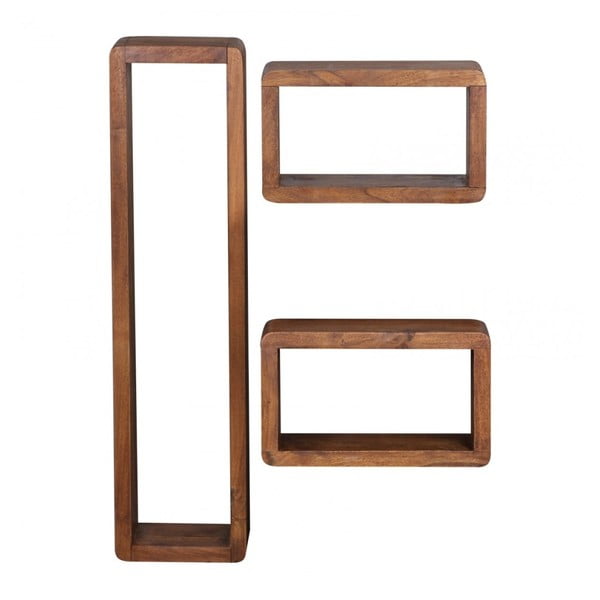 Zestaw 3 półek z litego drewna sheesham Skyport BOHA-image-2