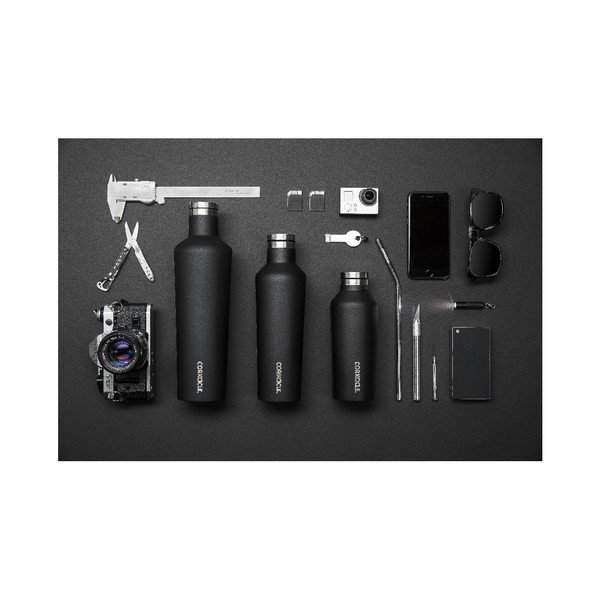 Czarna butelka podróżna ze stali nierdzewnej Corkcicle Canteen, 470 ml-image-1