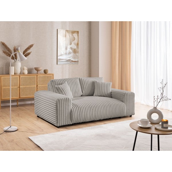 Jasnoszara sztruksowa sofa 178 cm Justin – Ropez-image-4