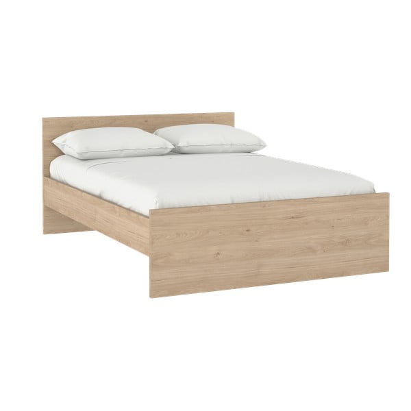 Łóżko dwuosobowe w dekorze dębu bez stelaża 140x200 cm w naturalnym kolorze Naia – Tvilum