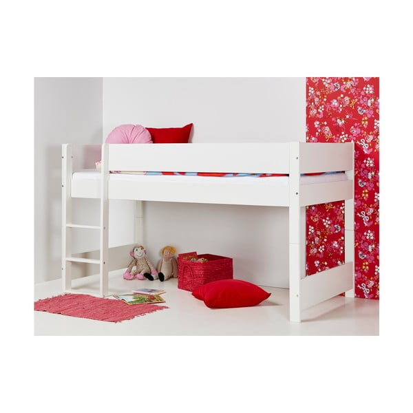 Białe dziecięce łóżko piętrowe z oparciem bocznym Manis-h Argos, 90x200 cm-image-1