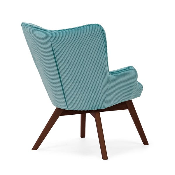 Turkusowy sztruksowy fotel Niko – Ropez-image-3