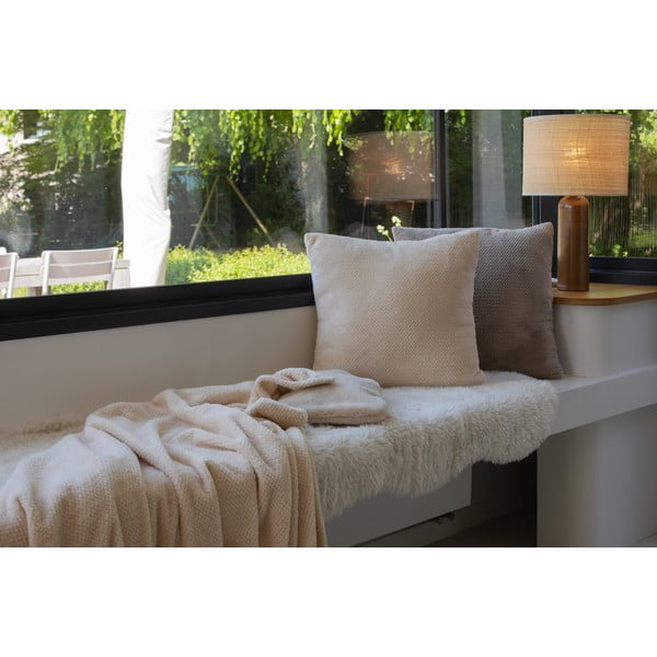 Koc z mikropluszu w kolorze kości słoniowej 150x200 cm Pippa – Tiseco Home Studio-image-3