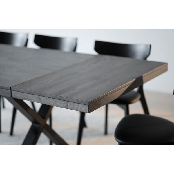 Ciemnobrązowy uzupełniający blat dębowy do stołu Rowico Brooklyn-image-2