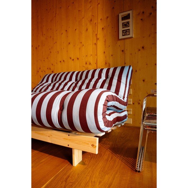 Bordowy/jasnoniebieski fotel futon/drewniany Roots – Karup-image-4
