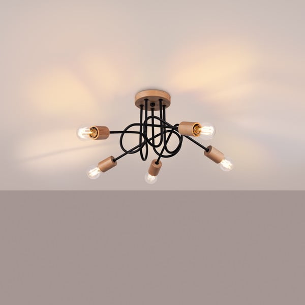Lampa sufitowa w czarno-naturalnym kolorze 15x61 cm Tumber – Sollux-image-1
