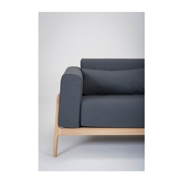 Niebieskoszara sofa 2-osobowa z konstrukcją z litego drewna dębowego Gazzda Fawn-image-4