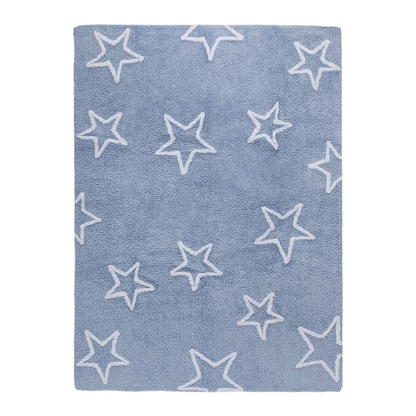 Niebieski dywan bawełniany Happy Decor Kids Stars, 160x120 cm