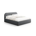 Szare tapicerowane łóżko dwuosobowe ze schowkiem ze stelażem 140x200 cm Juno – Windsor & Co Sofas