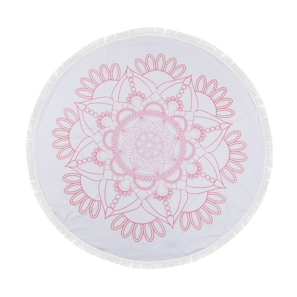 Kolorowy ręcznik plażowy ze 100% bawełny Flower, ⌀ 150 cm