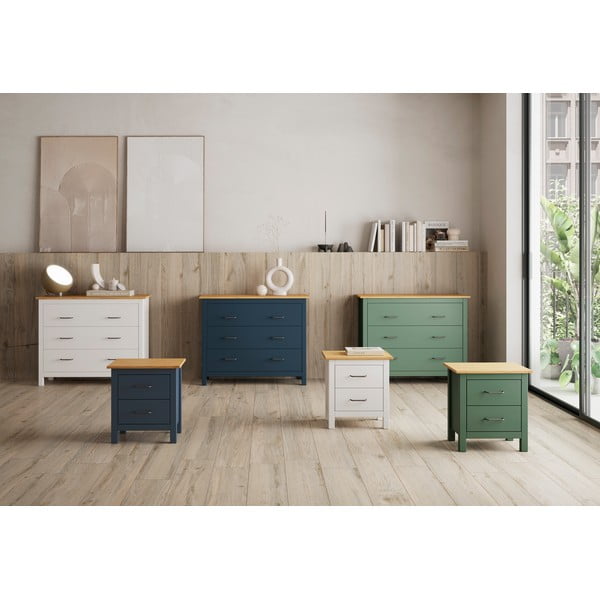 Ciemnoniebieska szafka nocna z litego drewna sosnowego Miranda – Marckeric-image-1