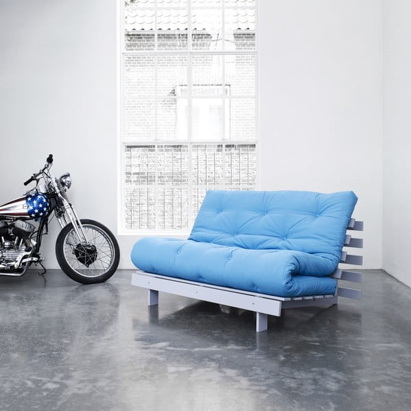 Sofa rozkładana Karup Roots Cool Gray/Horizon Blue