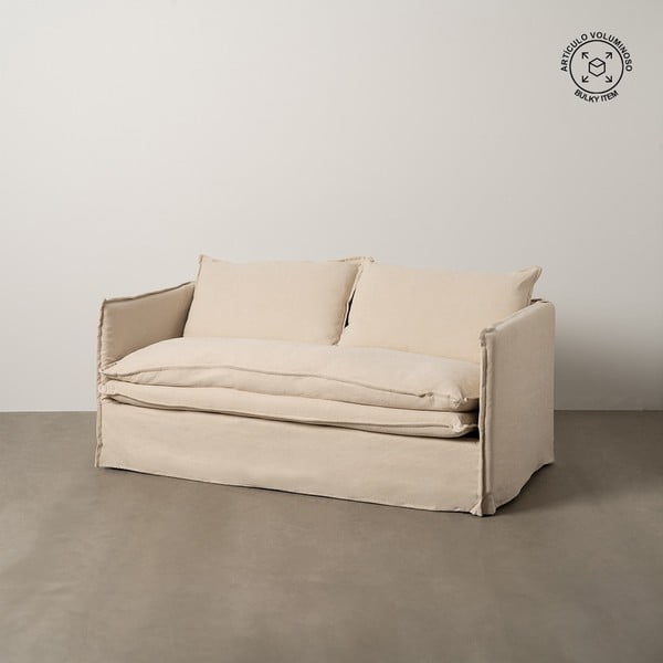 Kremowa lniana sofa 180 cm – Ixia-image-1