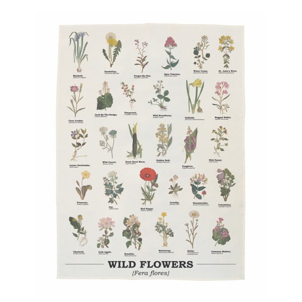 Ścierka bawełniana Gift Republic Wild Flowers, 50 x 70 cm
