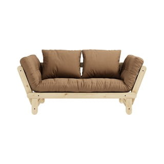 Sofa rozkładana z brązowym pokryciem Karup Design Beat Natural/Mocca