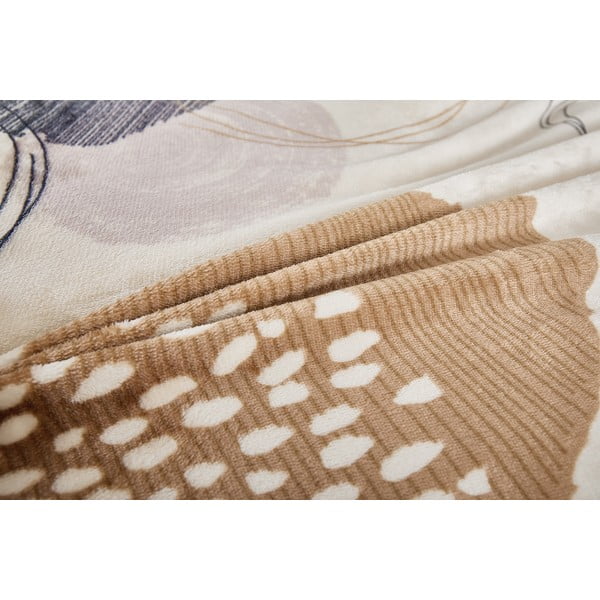 Jasnobrązowa pościel jednoosobowa z mikropluszu 140x200 cm Circles – My House-image-3