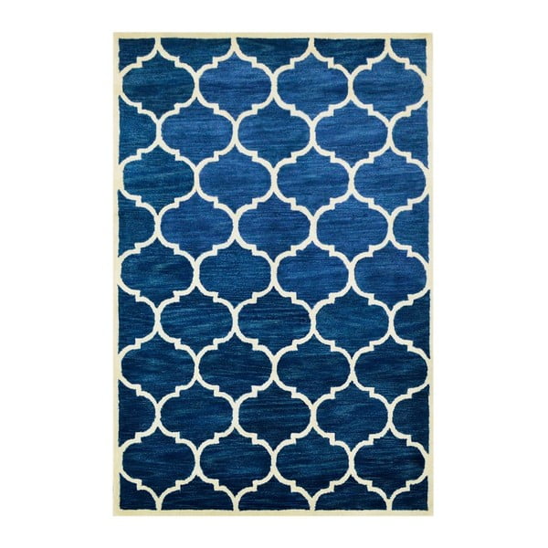 Ciemnoniebieski dywan tuftowany ręcznie Bakero Florida, 244x153 cm