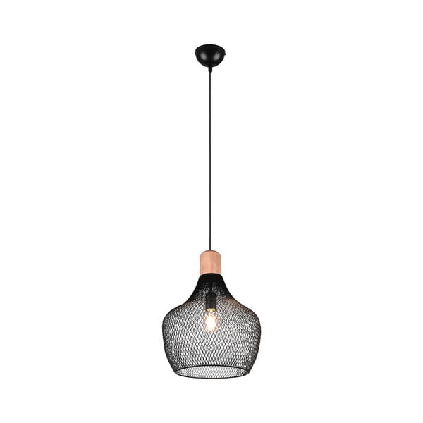 Czarna lampa wisząca z metalowym kloszem ø 33 cm Valeria – Reality-image-2