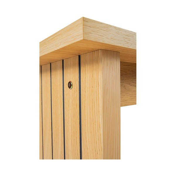 Naturalny stolik z blatem w dekorze dębu 60x120 cm Stripe – Woodman-image-1