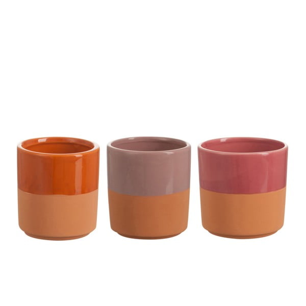Zestaw 3 świeczników ceramicznych J-Line Cacher