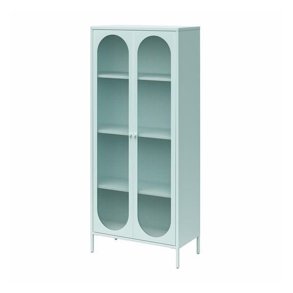 Jasnoniebieska metalowa witryna 80x186x40 cm Luna – Støraa-image-4