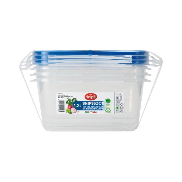 Zestaw 3 pojemników na żywność Snips, 1,2 l-image-4