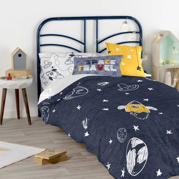 Zestaw poszwy na kołdrę i poduszki z nadrukiem Baleno Starspace, 140x200 cm-image-2