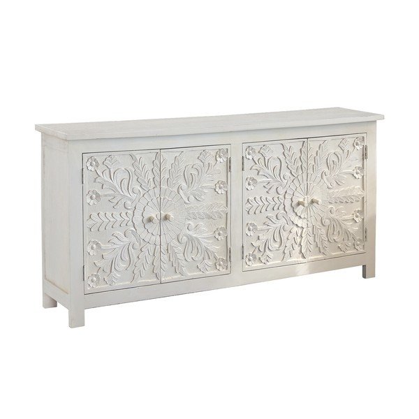 Kremowa niska komoda z litego drewna mango 61x40 cm Kalhana – Støraa-image-2