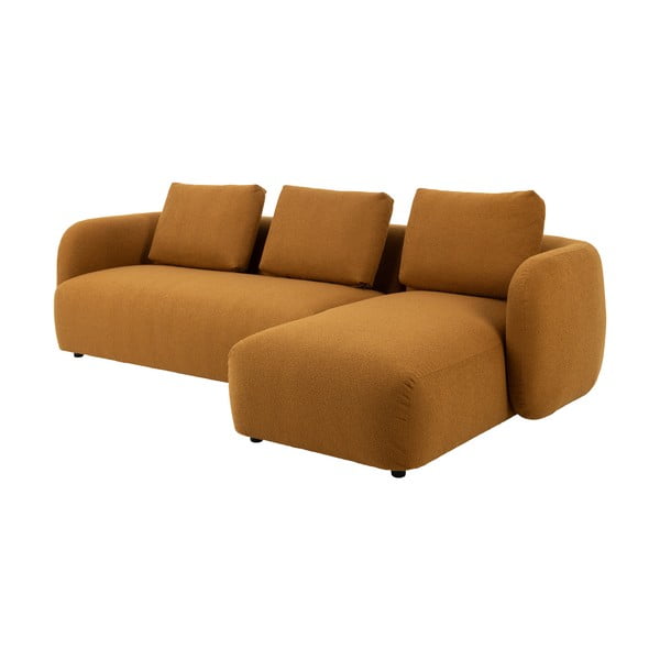 Musztardowy narożnik z materiału bouclé (prawostronny) Imola – Bonami Selection-image-2