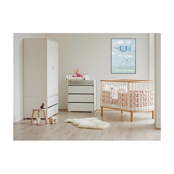 Białe łóżeczko dziecięce z drewna bukowego Flexa Baby, 70x140 cm-image-2