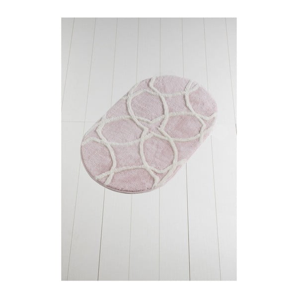 Jasnoróżowy dywanik łazienkowy Confetti Bathmats Bonne Oval Pink, 60x100 cm