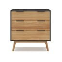 Czarno-naturalna wysoka komoda z drewna sosnowego 80x83 cm Lavis – Marckeric