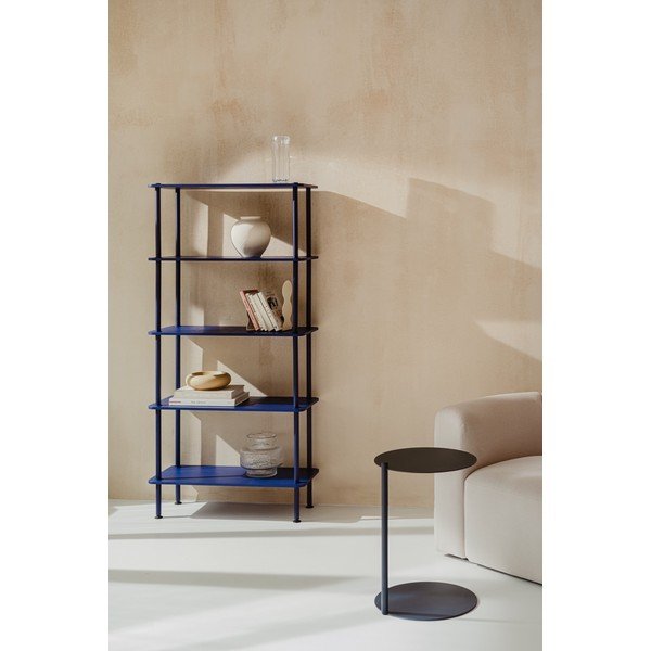 Niebieski regał w dekorze dębu 80x163x35 cm Teidi – noo.ma-image-1