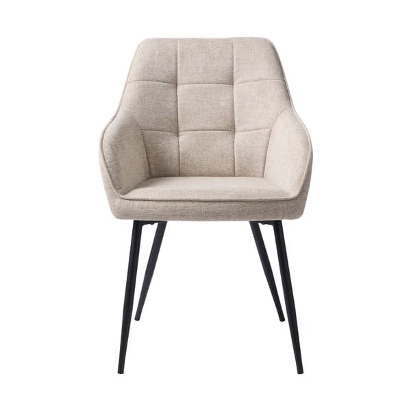 Beżowy tapicerowany fotel jadalniany z podłokietnikami Nolan – Unique Furniture-image-2