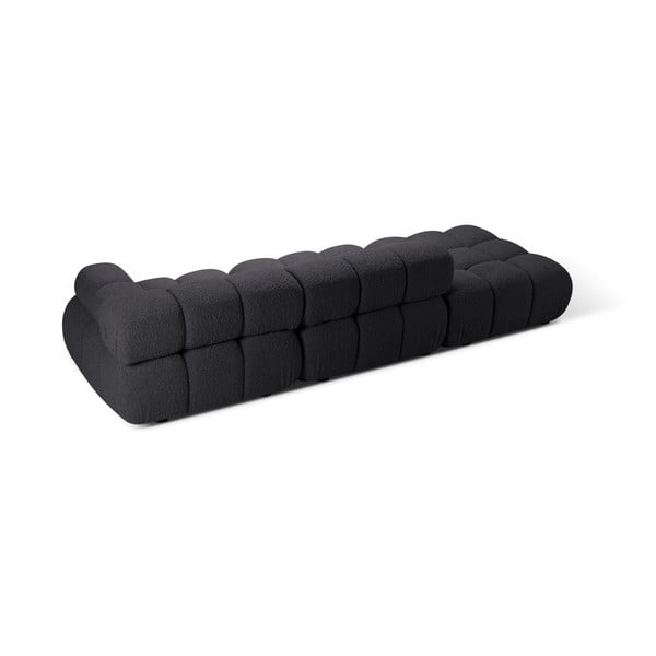 Antracytowa sofa modułowa z materiału bouclé 288 cm Bellis – Micadoni -image-4