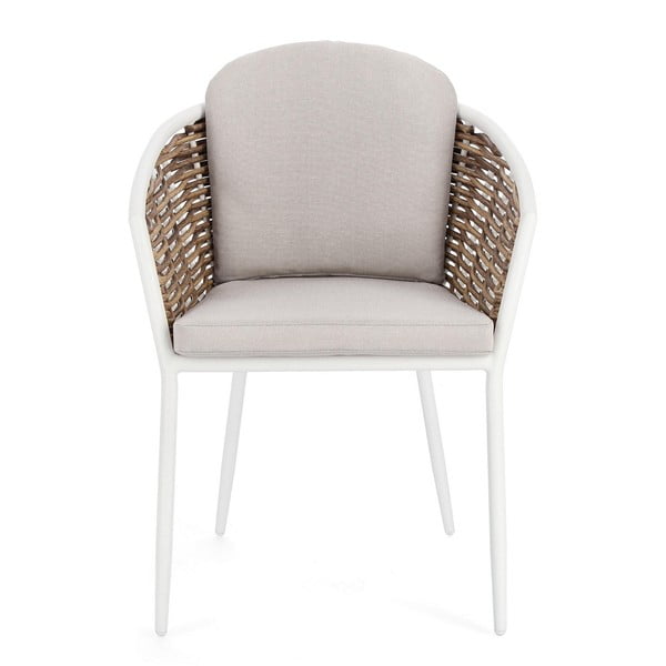 Białe metalowe krzesło ogrodowe Maribela   – Bizzotto-image-3