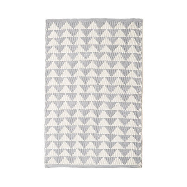 Szary bawełniany ręcznie tkany dywan Pipsa Triangle, 100x120 cm