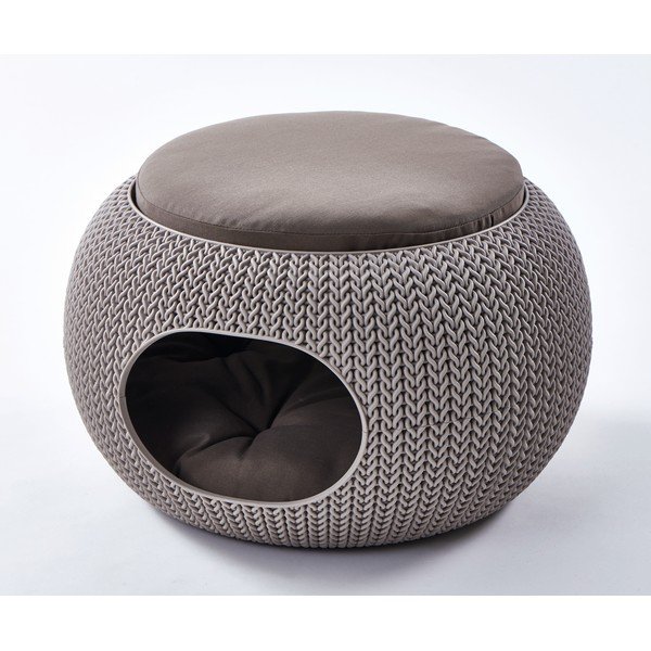 Brązowe plastikowe legowisko dla kota Curver Knit Home-image-1