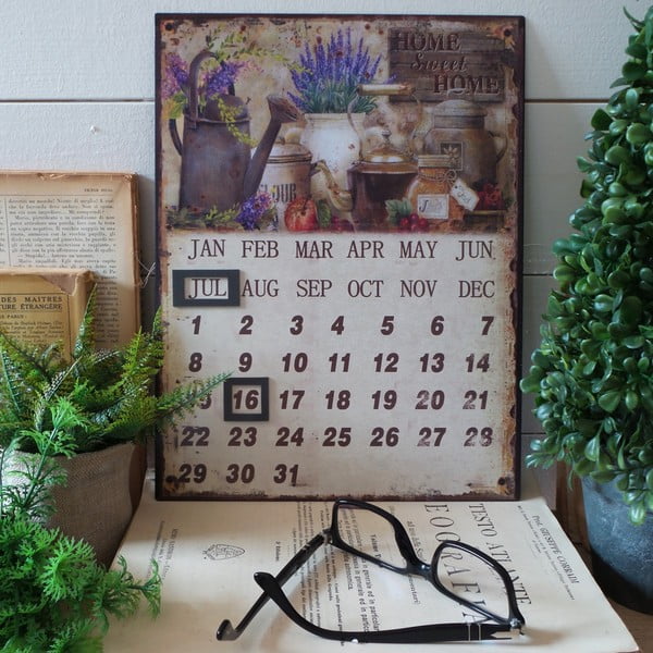Metalowy kalendarz stołowy Home Sweet Home
