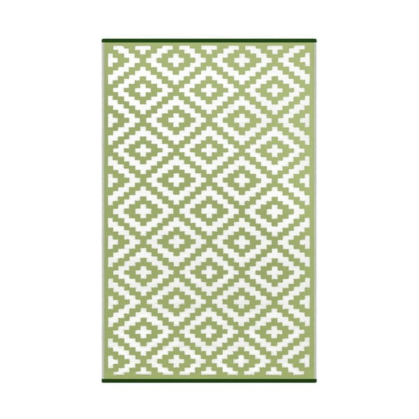 Zielono-biały dwustronny dywan zewnętrzny Green Decore Kranda, 120x180 cm