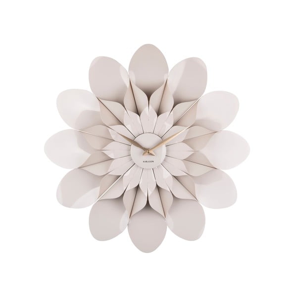 Szary zegar ścienny Karlsson Flower, ø 60 cm