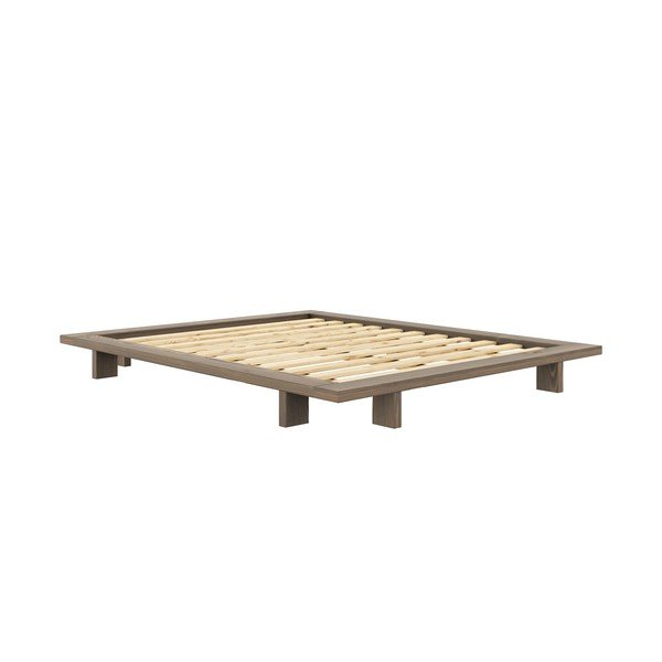 Brązowe łóżko dwuosobowe z litego drewna sosnowego ze stelażem 160x200 cm Japan – Karup Design