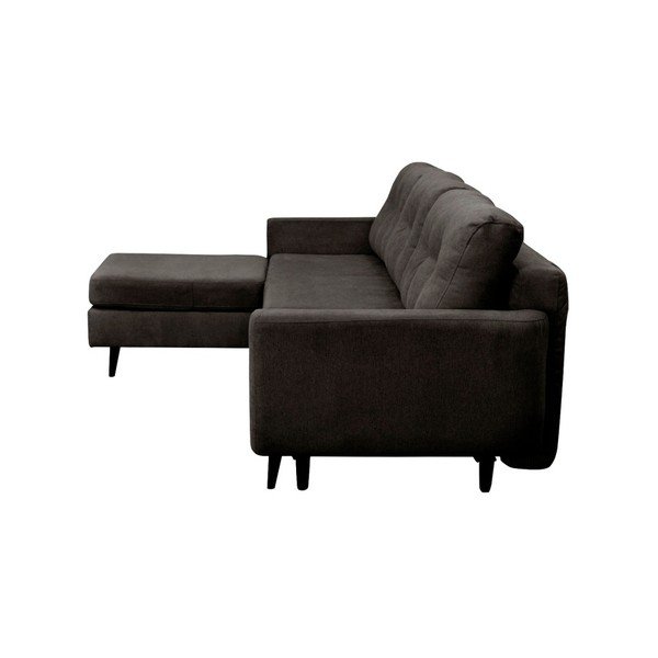 Ciemnoszary narożnik rozkładany lewostronny z czarnymi nogami Mazzini Sofas Hortensia-image-2
