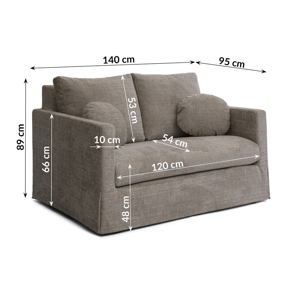 Szara sofa 140 cm Paphos – Ropez (zdjęcie 3)