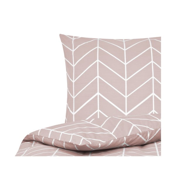 Różowa bawełniana pościel jednoosobowa by46 Mirja, 155x220 cm-image-2