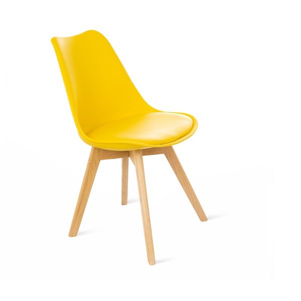 Zestaw 2 żółtych krzeseł z bukowymi nogami Bonami Essentials Retro-image-2