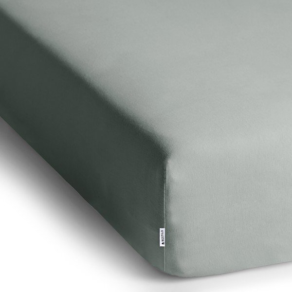 Jasnoszare dżersejowe prześcieradło z gumką 200x200 cm Amber – Restilo-image-2