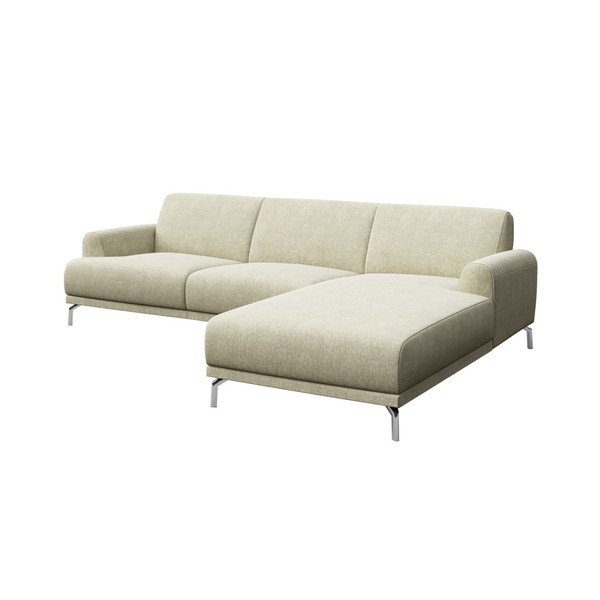 Jasnobeżowa sofa narożna MESONICA Puzo, prawy róg-image-2