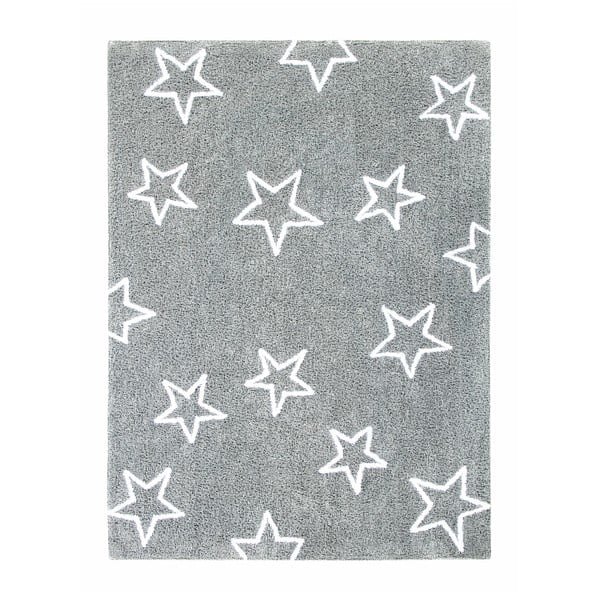 Szary dywan bawełniany Happy Decor Kids Stars, 160x120 cm
